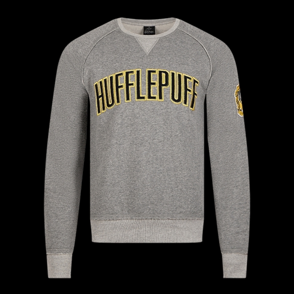 Universal Studios Gray Hufflepuff Harry Potter Crewneck Sweatshirt In Small GUC